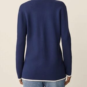 NEW! ANN TAYLOR Navy Boatneck Oversized Sweater Large.